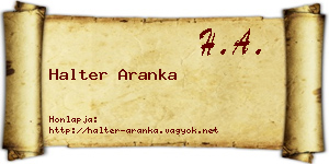 Halter Aranka névjegykártya