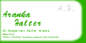 aranka halter business card